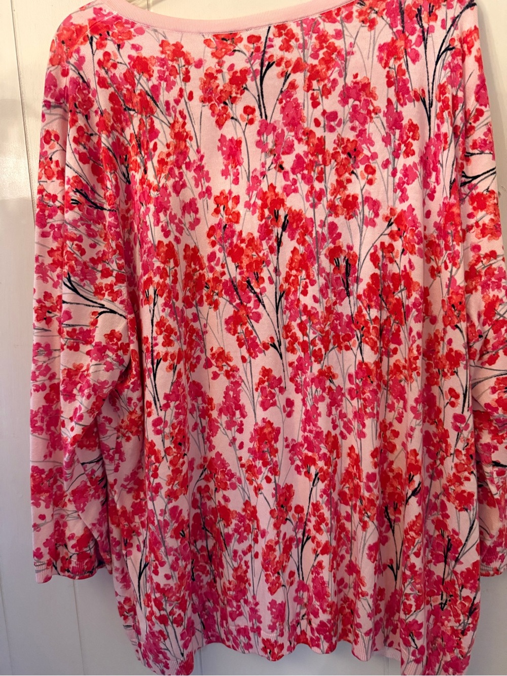 Talbots Pink and Coral Floral Pullover Sweater - Picture 1 of 3